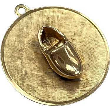 Wooden Shoe Vintage Charm 14K Gold Three-Dimension