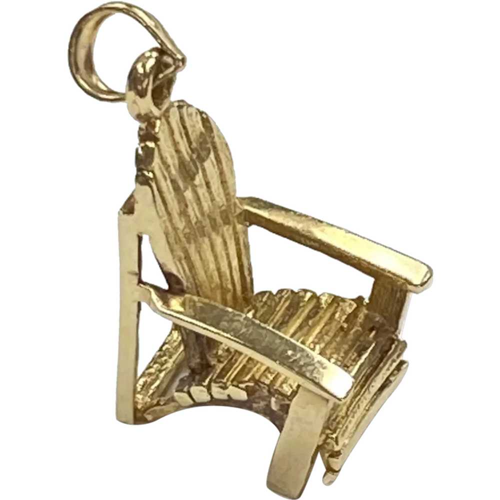 Adirondack Chair Vintage Charm 14K Gold Three Dim… - image 1