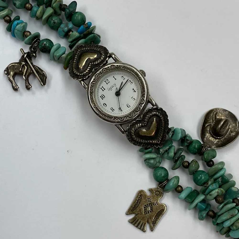 South-West Native American Bracelet Watch Sterlin… - image 2