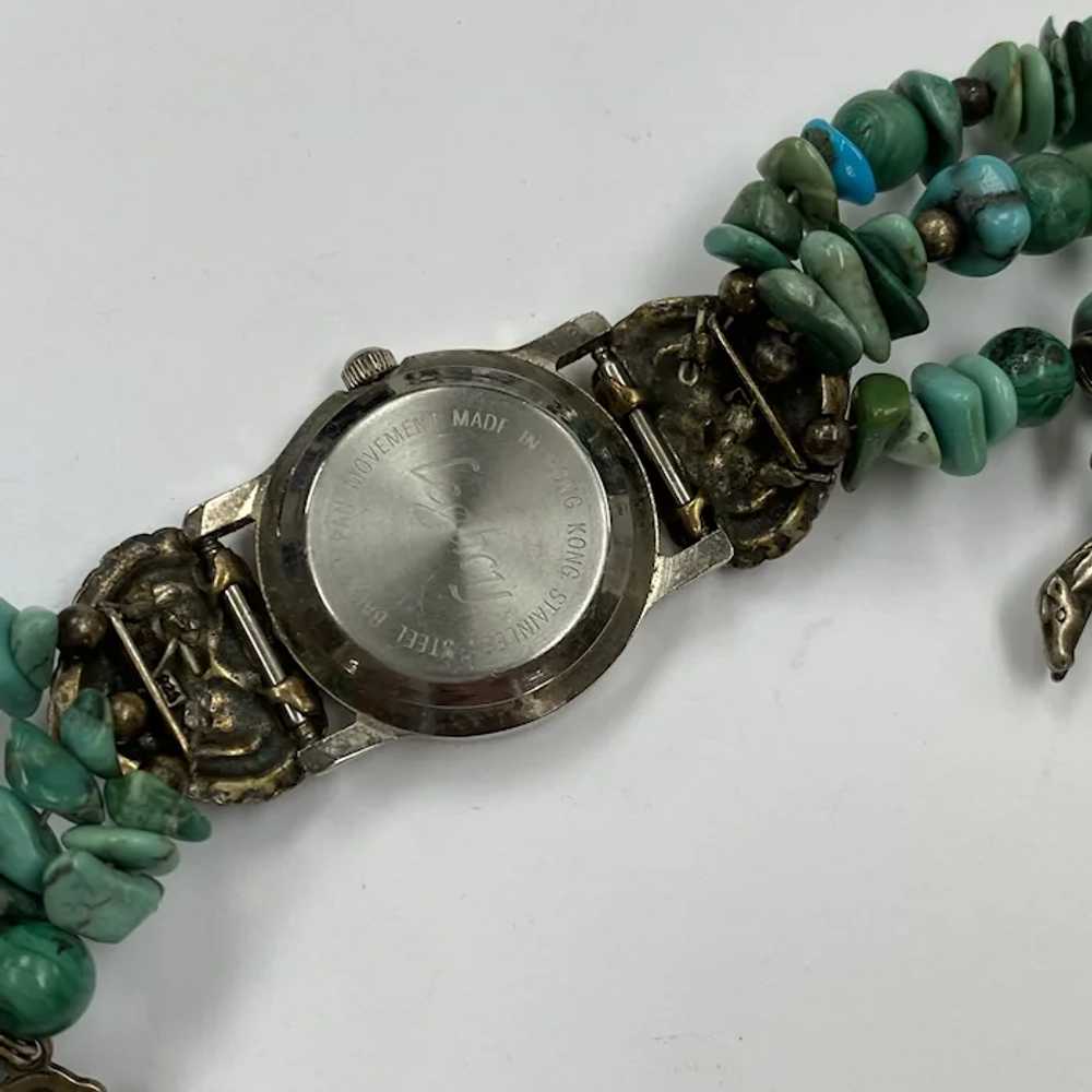 South-West Native American Bracelet Watch Sterlin… - image 4