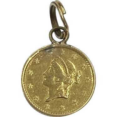 1849 US Gold $1 Coin Charm