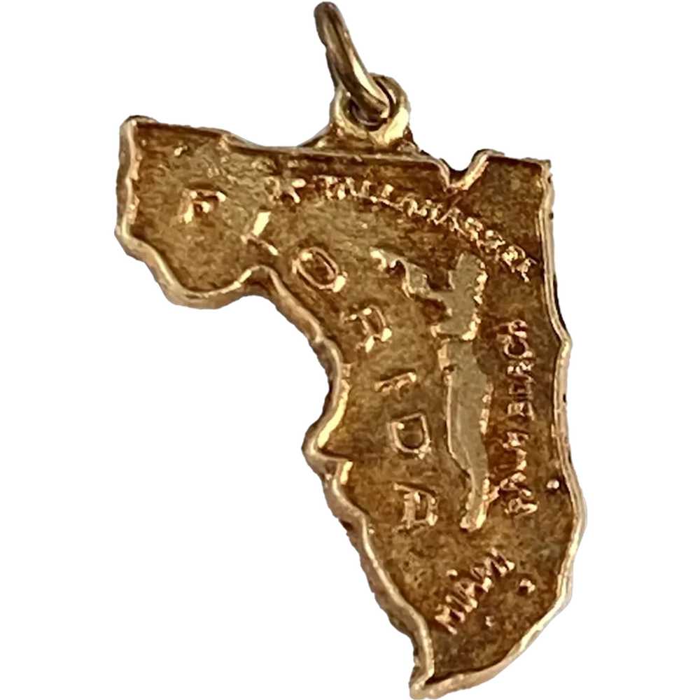 US State FLORIDA Vintage Charm 14K Gold, Sunshine Sta… - Gem