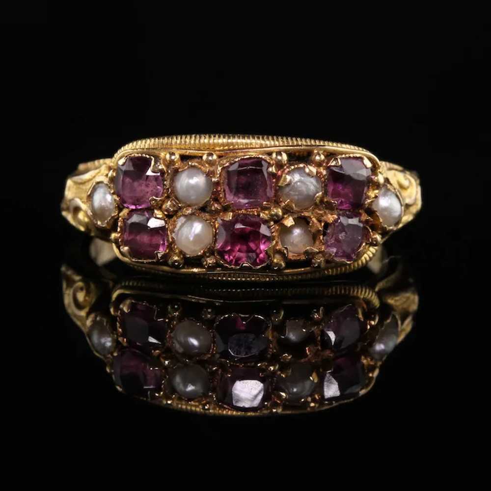 Antique Victorian 14K Yellow Gold English Garnet … - image 4