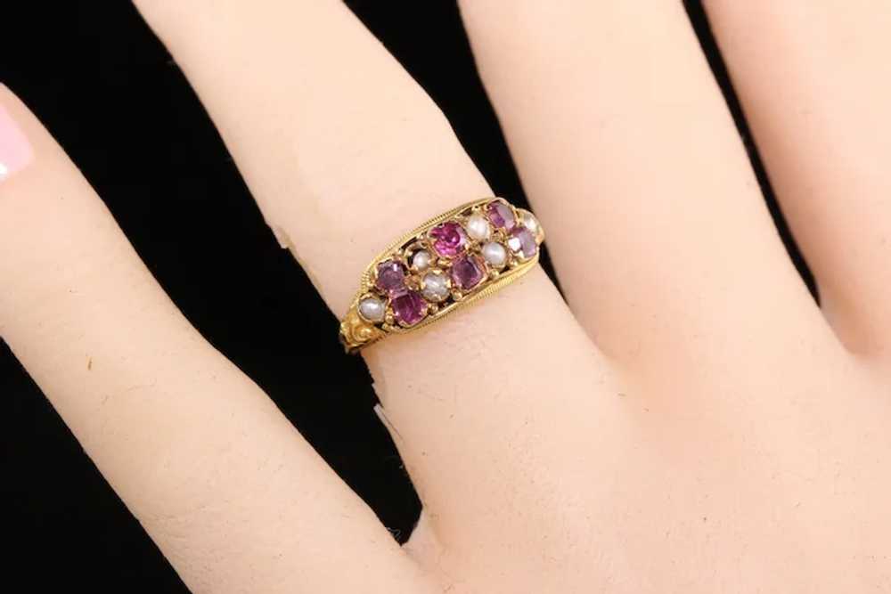 Antique Victorian 14K Yellow Gold English Garnet … - image 7