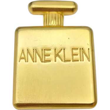 Anne Klein Signature Goldtone Perfume Bottle Broo… - image 1