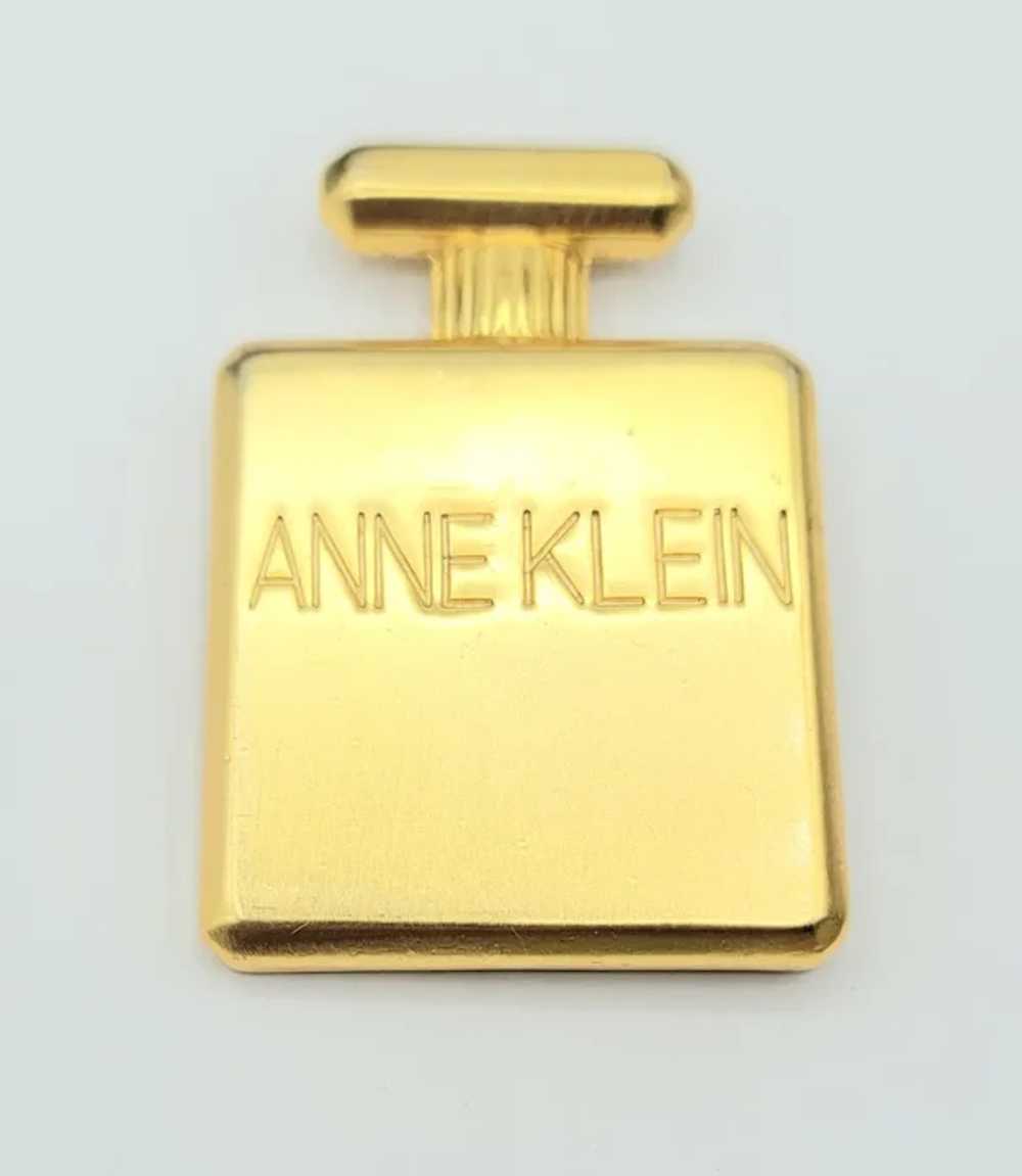 Anne Klein Signature Goldtone Perfume Bottle Broo… - image 2