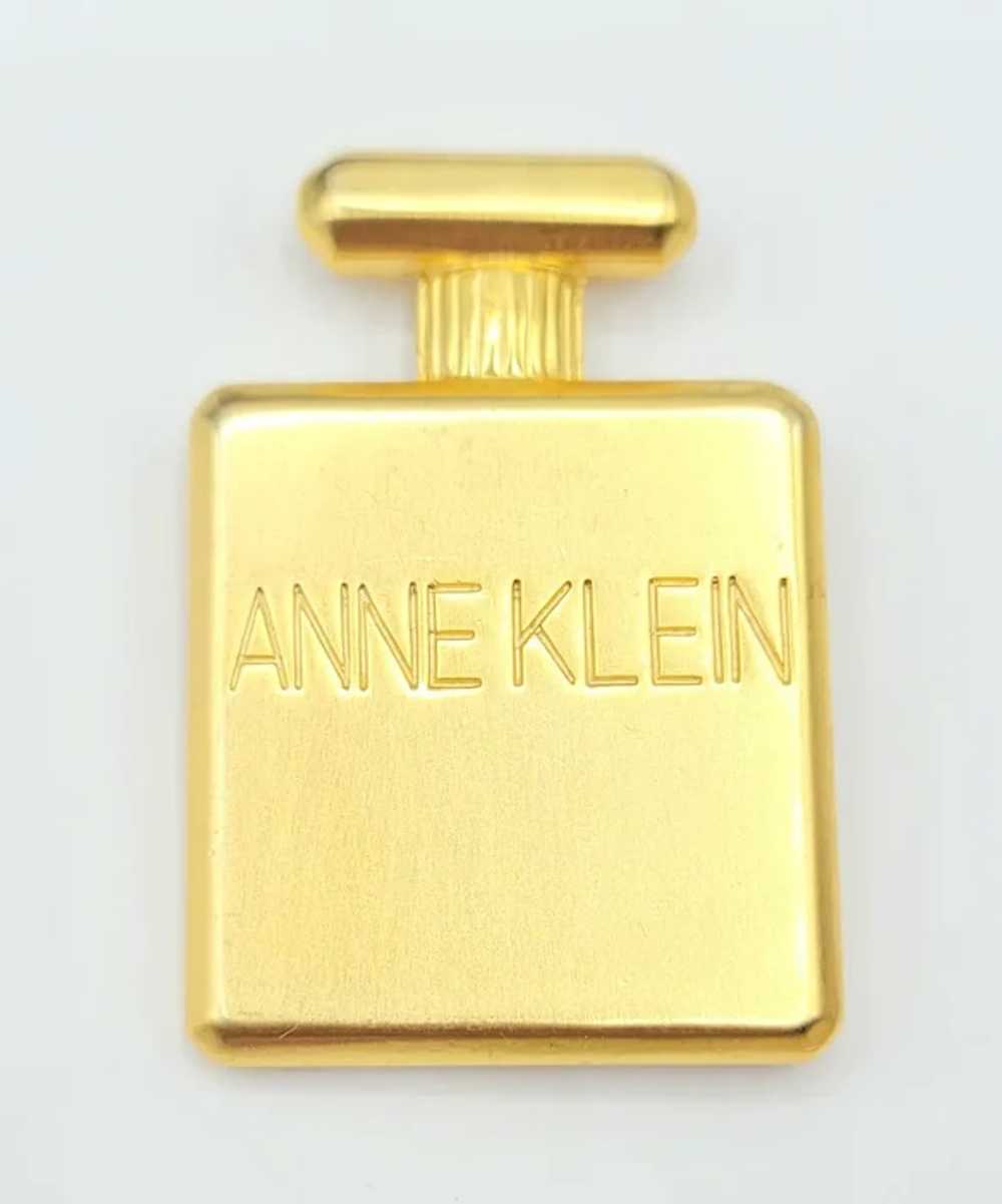 Anne Klein Signature Goldtone Perfume Bottle Broo… - image 3