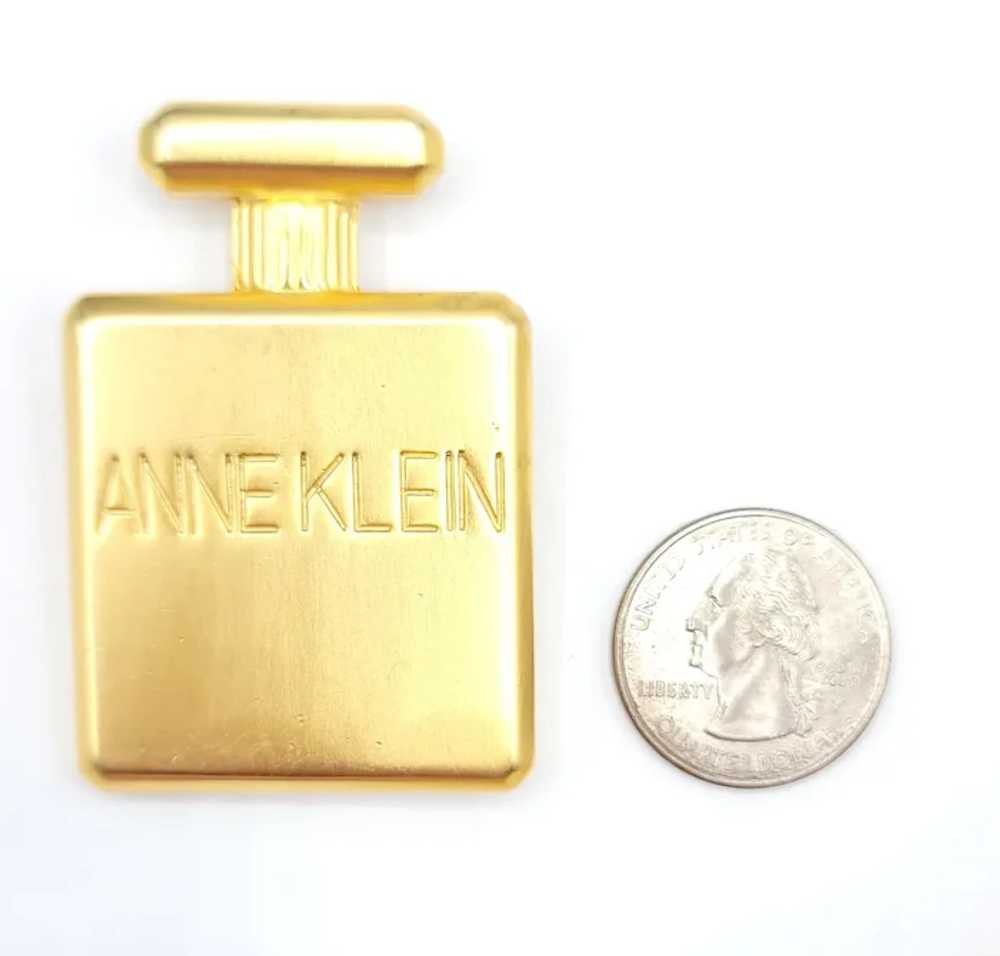 Anne Klein Signature Goldtone Perfume Bottle Broo… - image 5