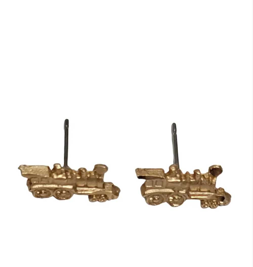 Gold Tone Stainless Steel  Steam Engine Train Pos… - image 5