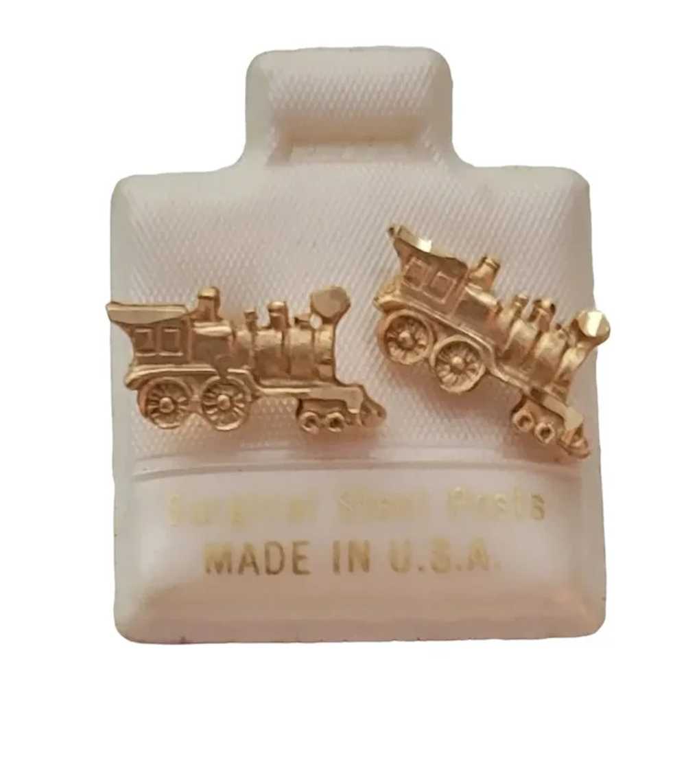 Gold Tone Stainless Steel  Steam Engine Train Pos… - image 7