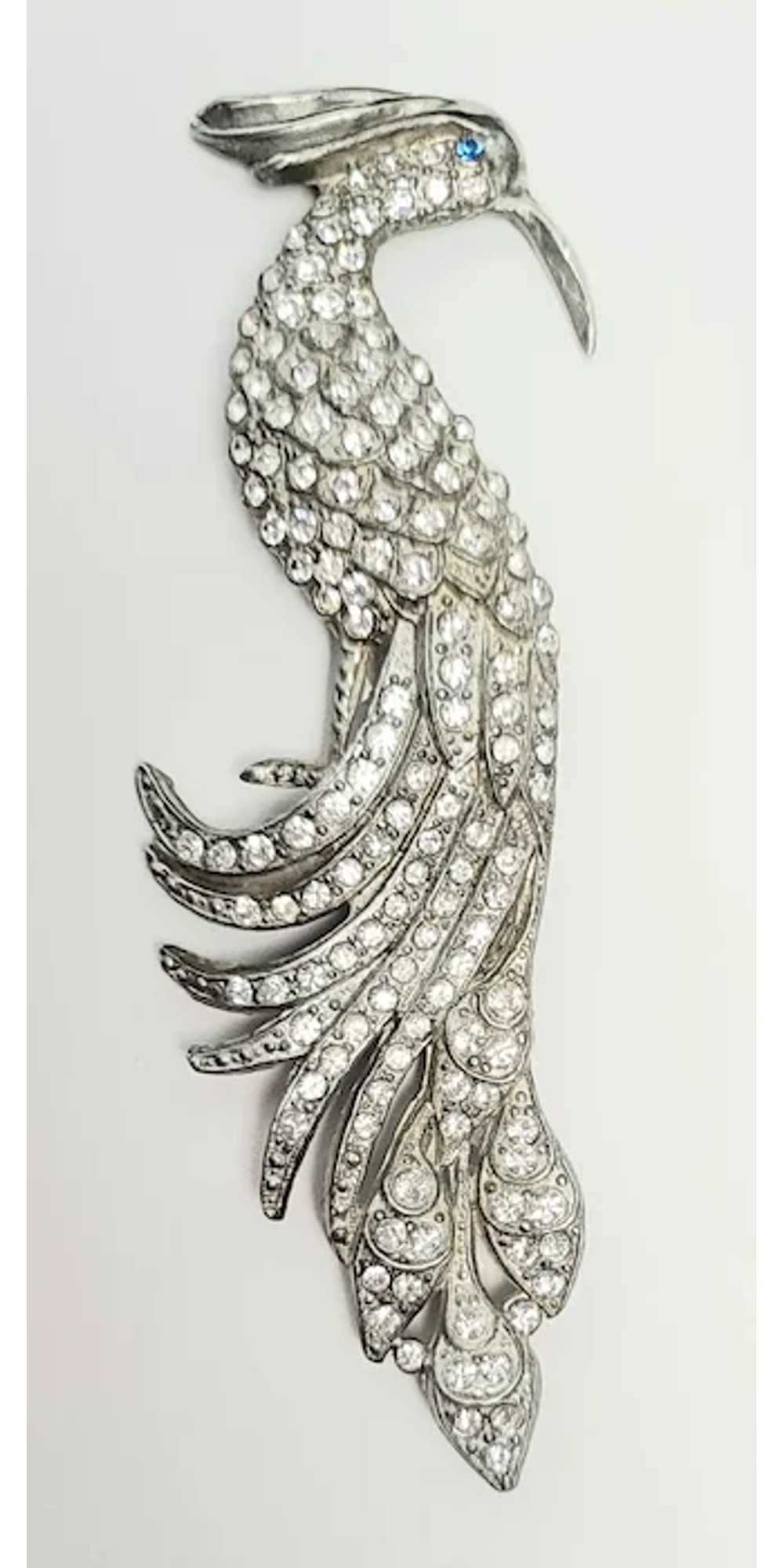 Large Statement Clear Rhinestone Bird Of Paradise… - image 3