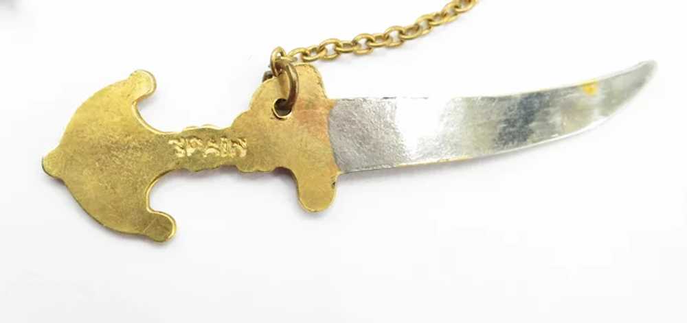 Goldtone Enamel Paisley Sword And Scabbard Pin, B… - image 5