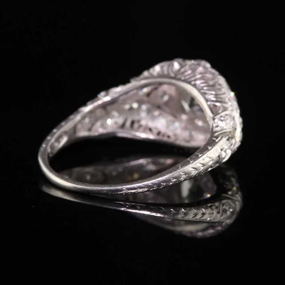 Antique Art Deco Platinum Old European Diamond Fi… - image 5