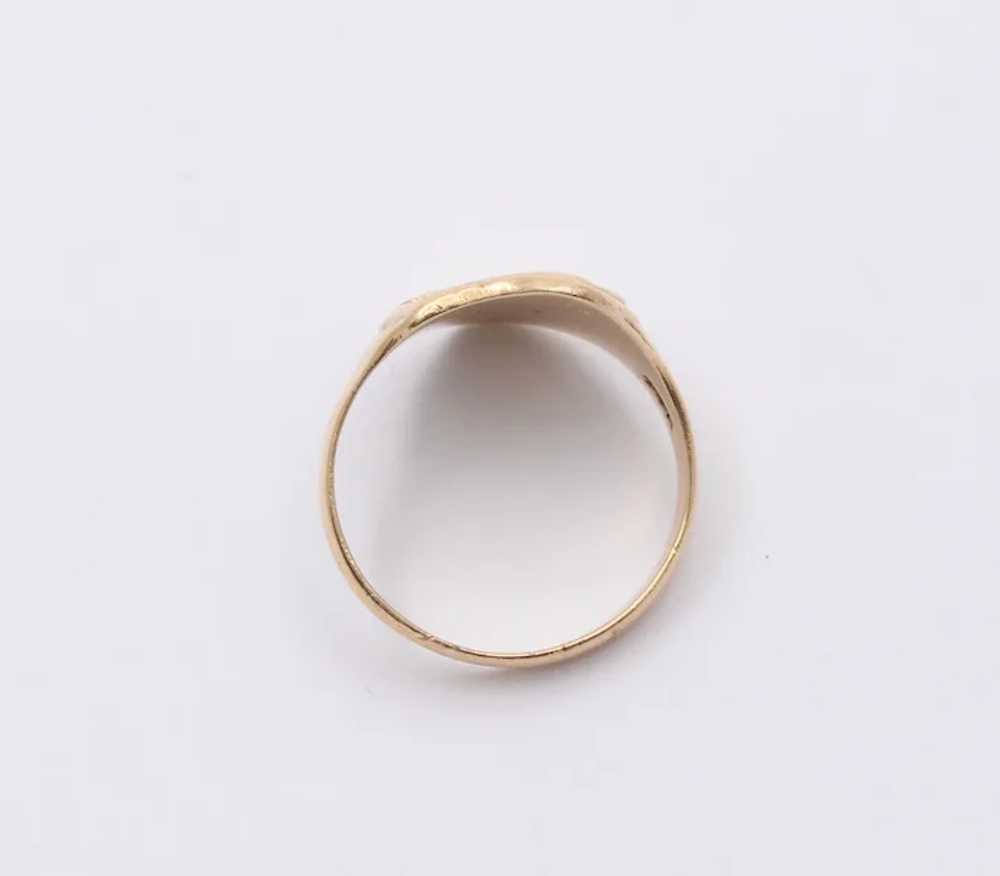 Art Deco 14K Gold “1922” Date Ring, Antique Shiel… - image 3