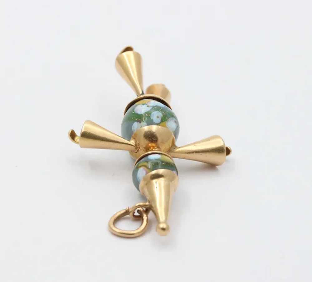 Vintage 14K Gold and Glass Pierrot or Clown Charm - image 4