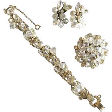 Juliana Vintage Clear Rhinestone Parure Book Piec… - image 1