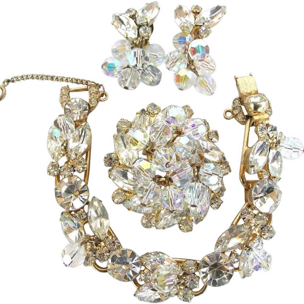 Juliana Vintage Clear Rhinestone Parure Book Piec… - image 2