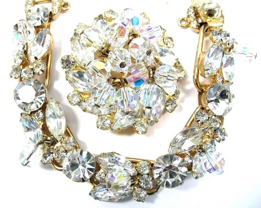 Juliana Vintage Clear Rhinestone Parure Book Piec… - image 5