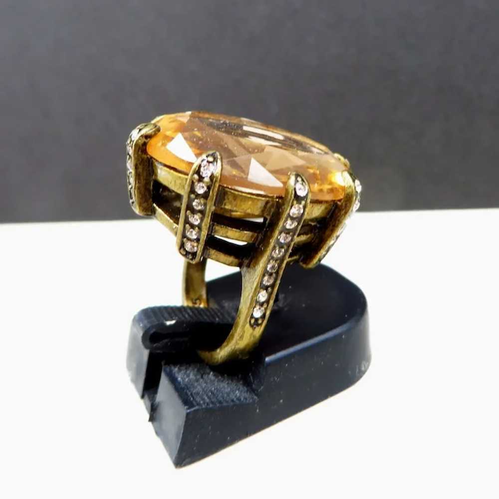 Lia Sophia Champagne Crystal and Rhinestone Ring,… - image 9