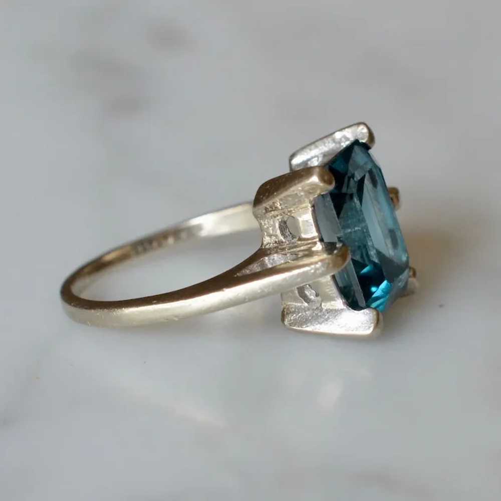 Classic 14K White Gold Emerald-Cut Blue Topaz Sol… - image 2