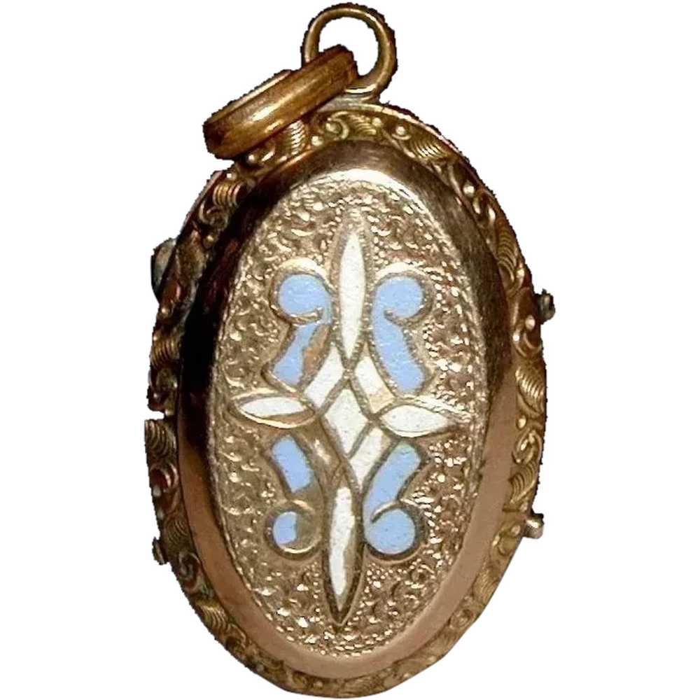 Victorian Gold Filled Locket with Floral Engravin… - image 1