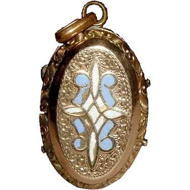 Victorian Gold Filled Locket with Floral Engravin… - image 1