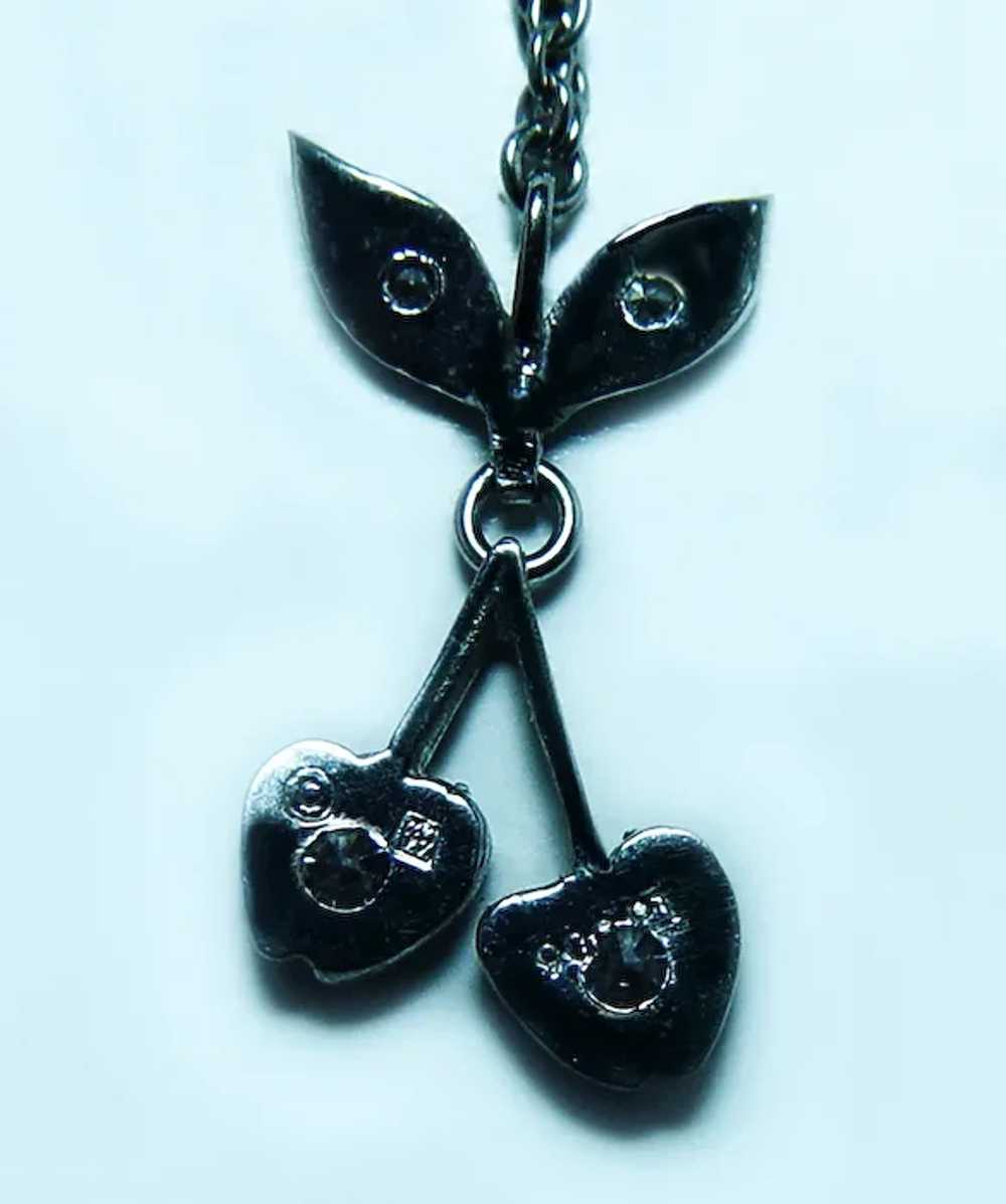 Cathy Waterman Platinum Diamond Cherries Necklace… - image 6