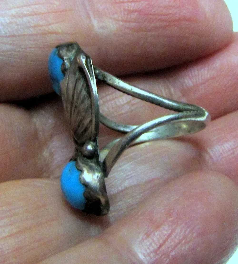 Old Pawn Native American Hand Made Turquoise Ring… - image 3