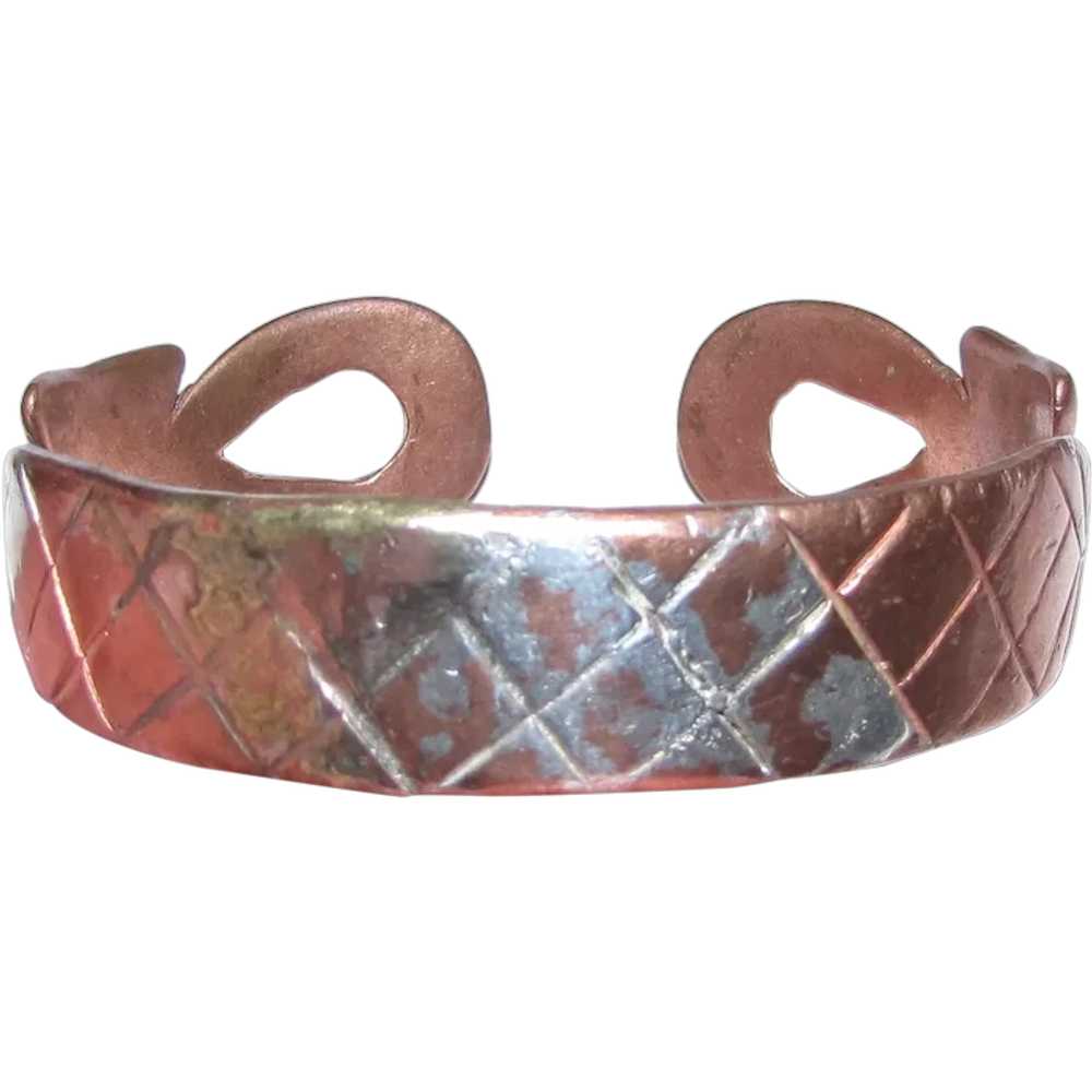 Bedouin Ankh Motif Hand Made Copper Bracelet - image 1