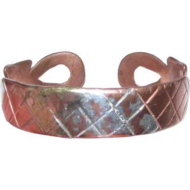 Bedouin Ankh Motif Hand Made Copper Bracelet - image 1