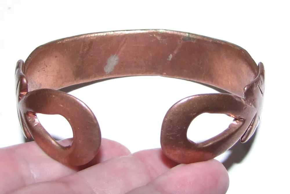 Bedouin Ankh Motif Hand Made Copper Bracelet - image 2