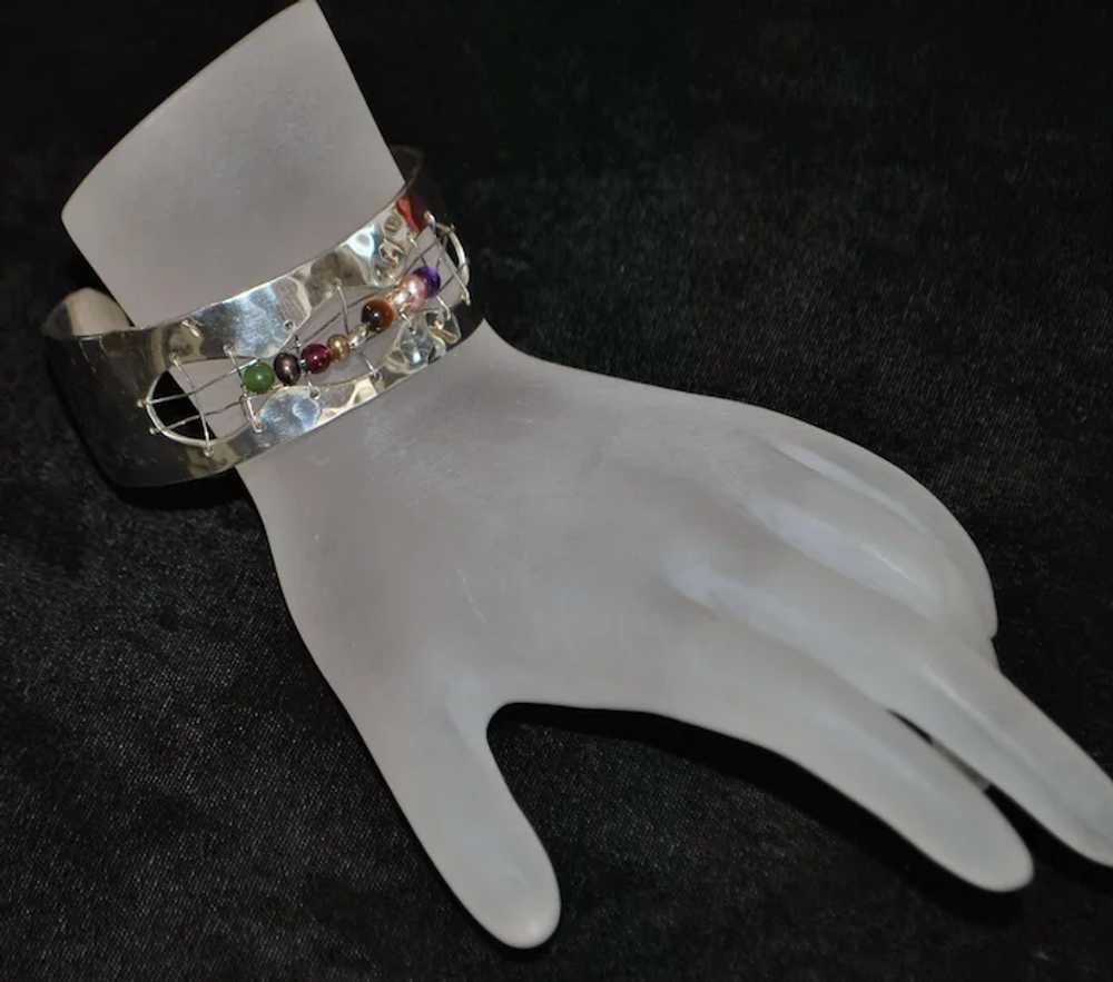 Sterling Mid-Century Modern Cuff Bracelet - 1960 - image 2
