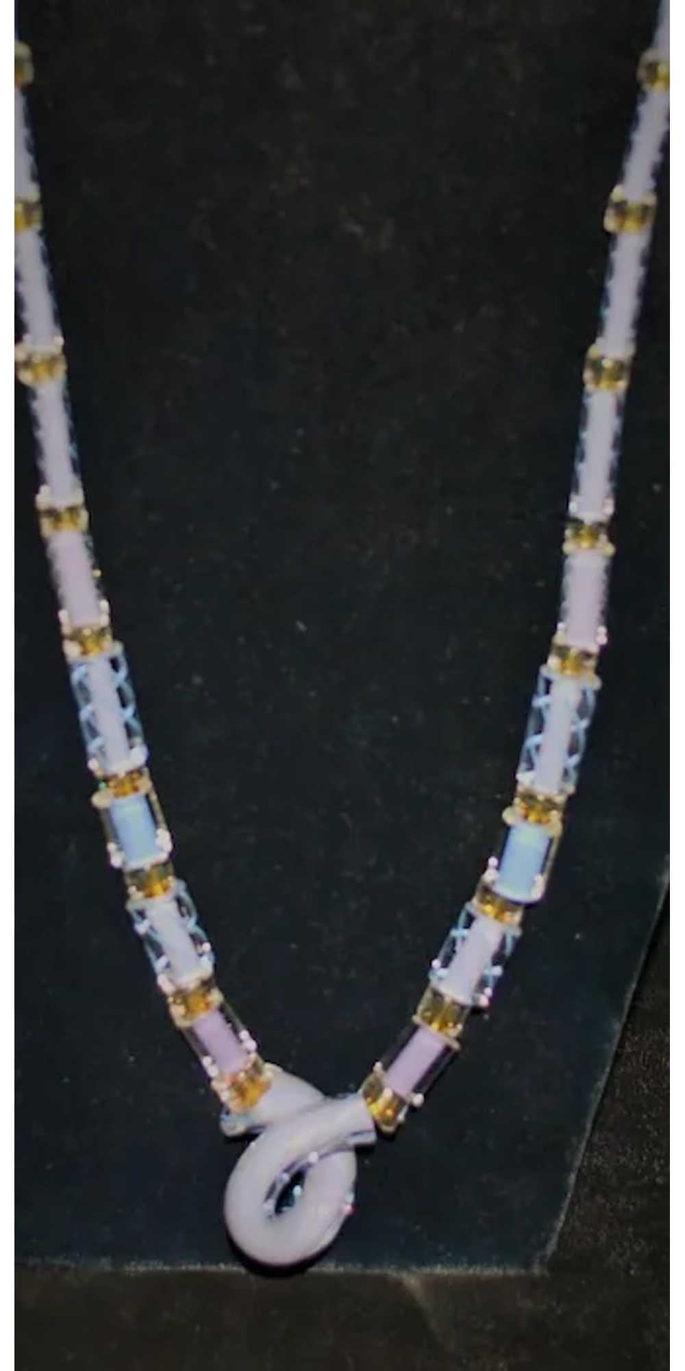 Italian Murano Lavender Glass Necklace - image 3