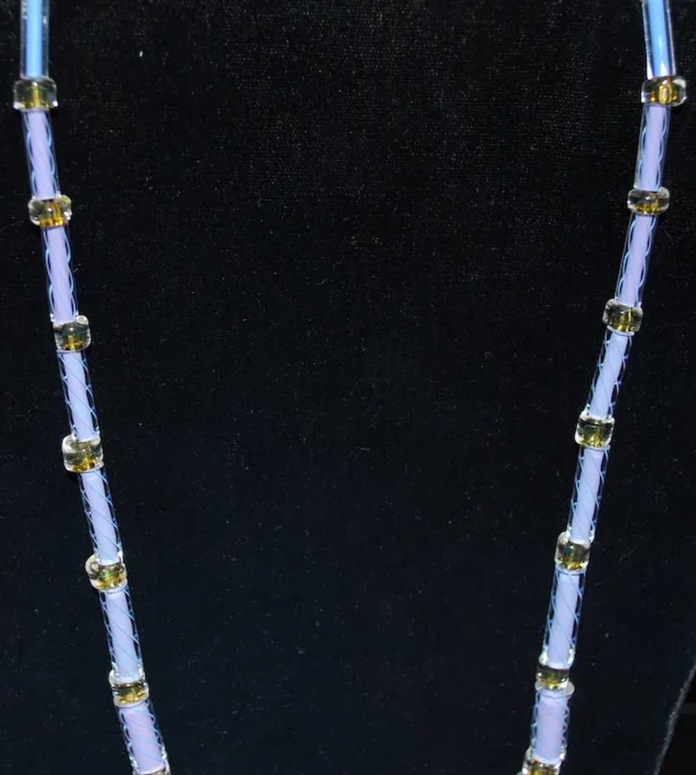 Italian Murano Lavender Glass Necklace - image 5