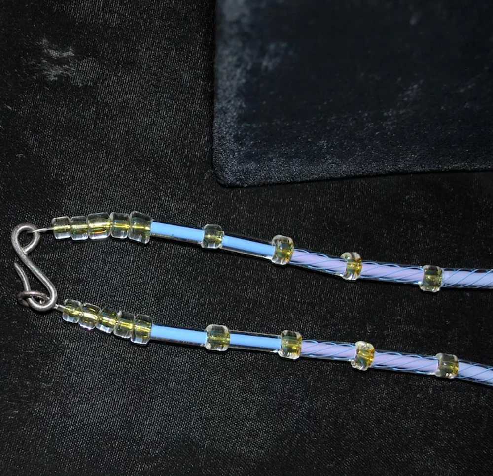Italian Murano Lavender Glass Necklace - image 6