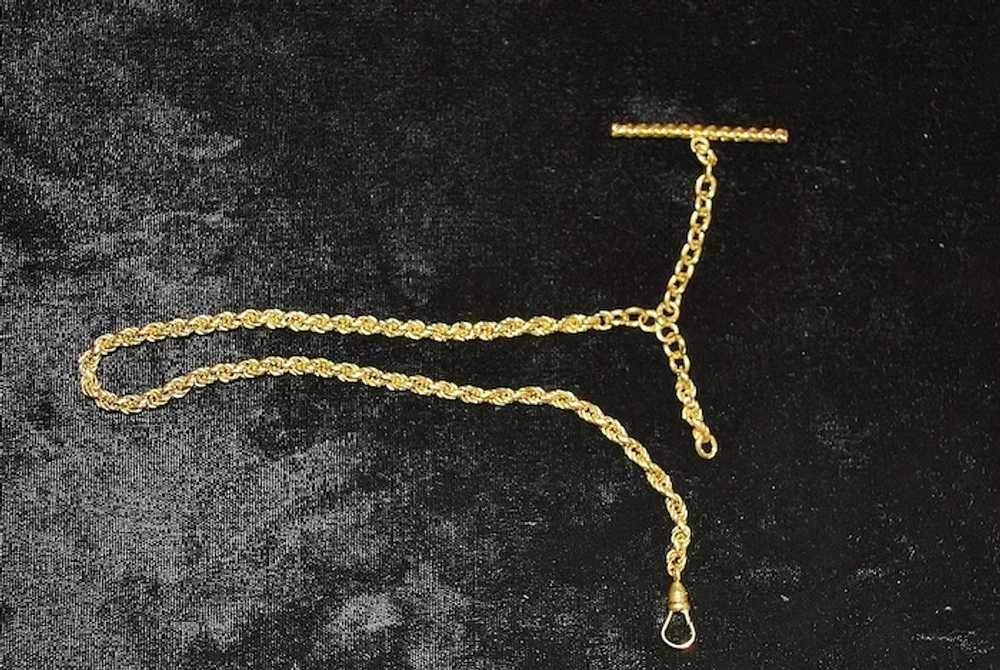 Gold Fill Rope Style Watch Chain - image 2