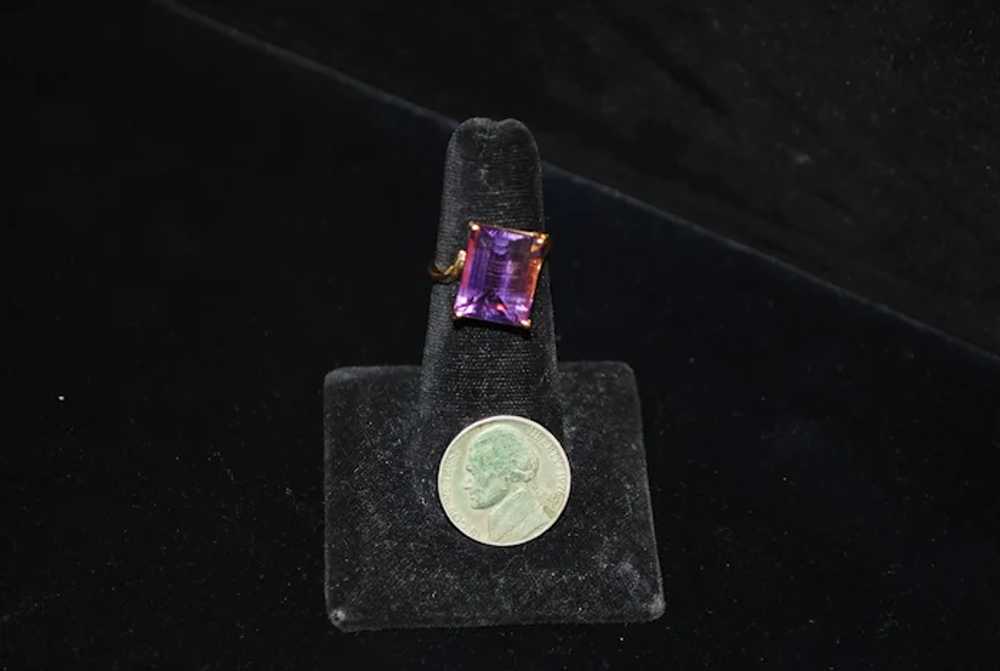 14K Custom Made 10ct Amethyst Ring - 1980's - image 5