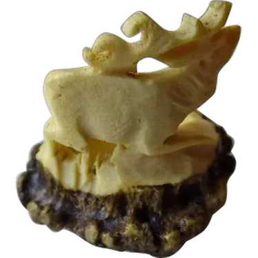 Unusual Carved Deer Antler Ring