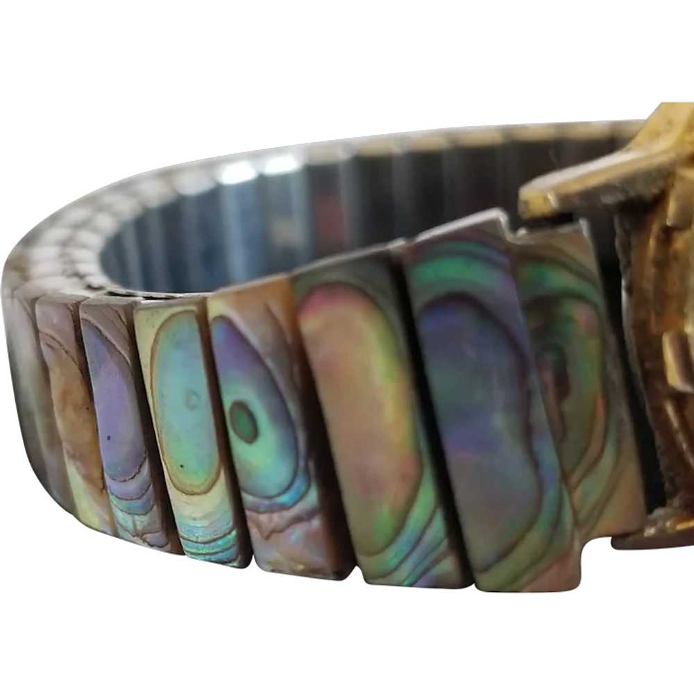 Beautiful Abalone Shell Lady's Wrist Watch Band - image 1
