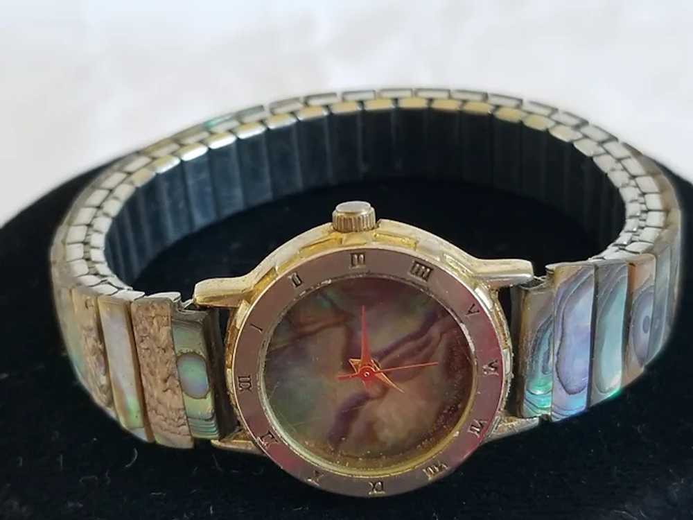 Beautiful Abalone Shell Lady's Wrist Watch Band - image 2