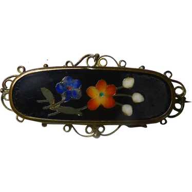 Victorian Pietra Dura Brooch/Pin