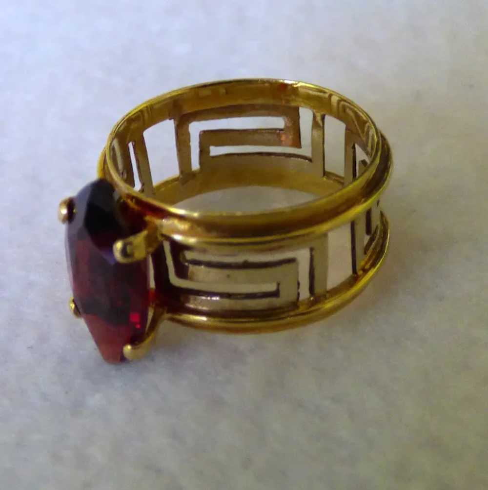 18K Ring With Garnet - image 4