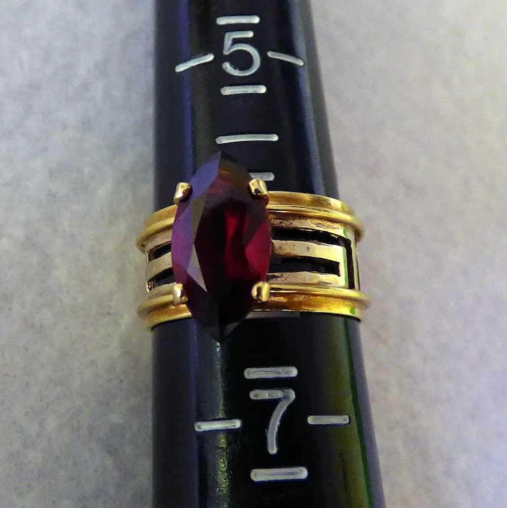 18K Ring With Garnet - image 7