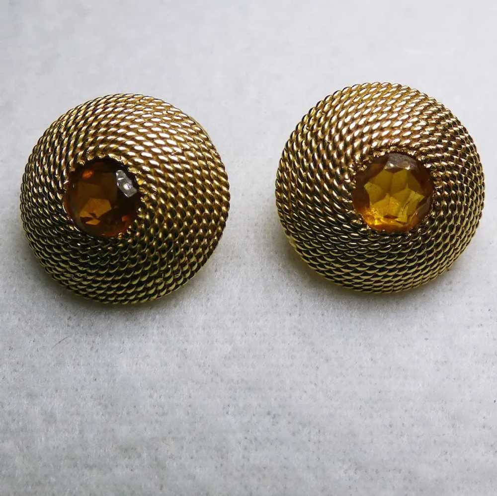 Heavy 14k and Citrine Earrings - image 2