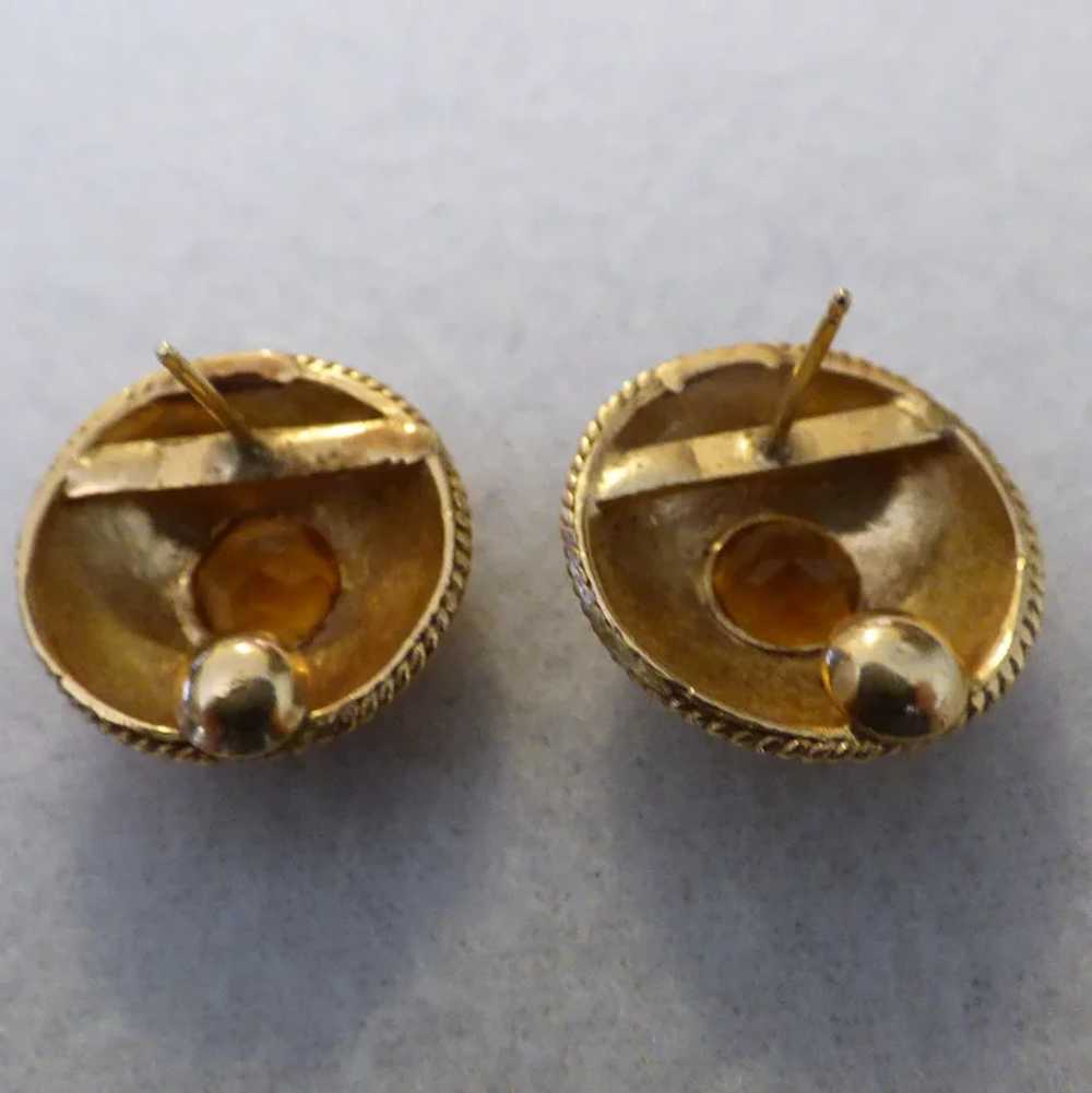 Heavy 14k and Citrine Earrings - image 4