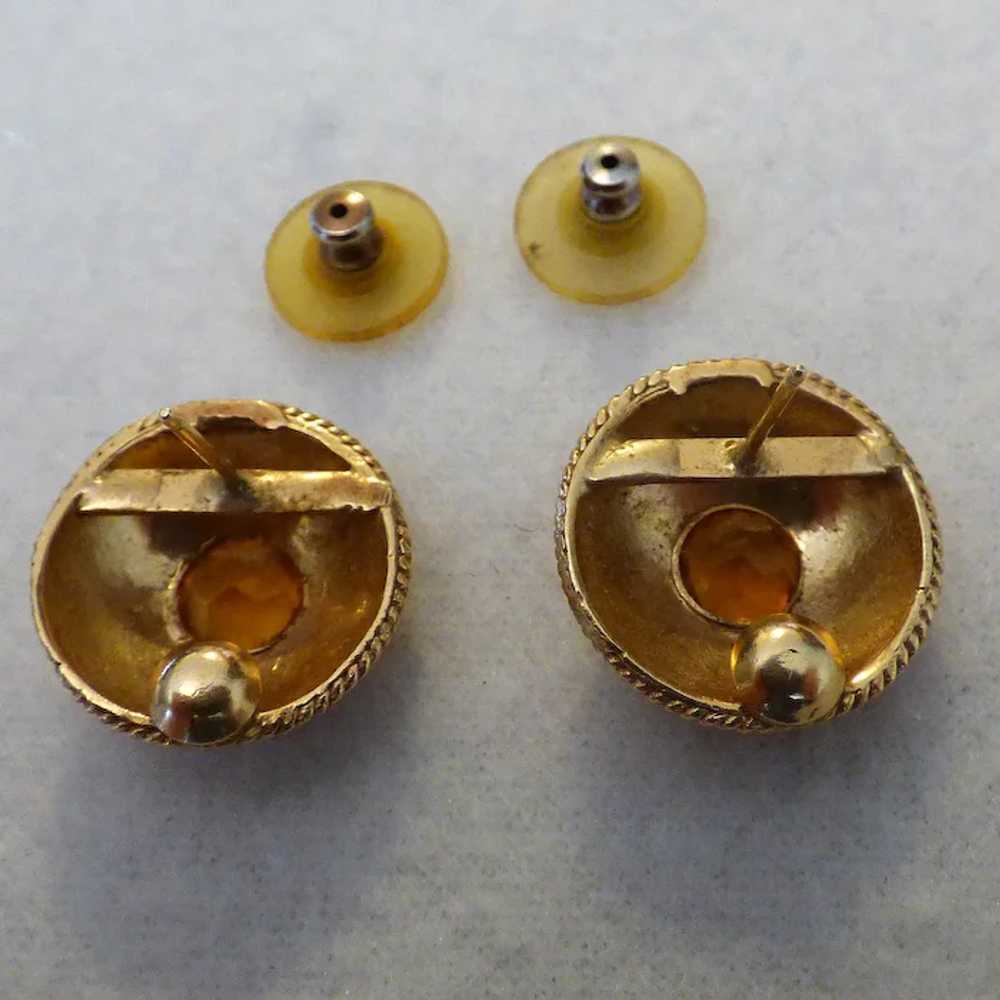 Heavy 14k and Citrine Earrings - image 5