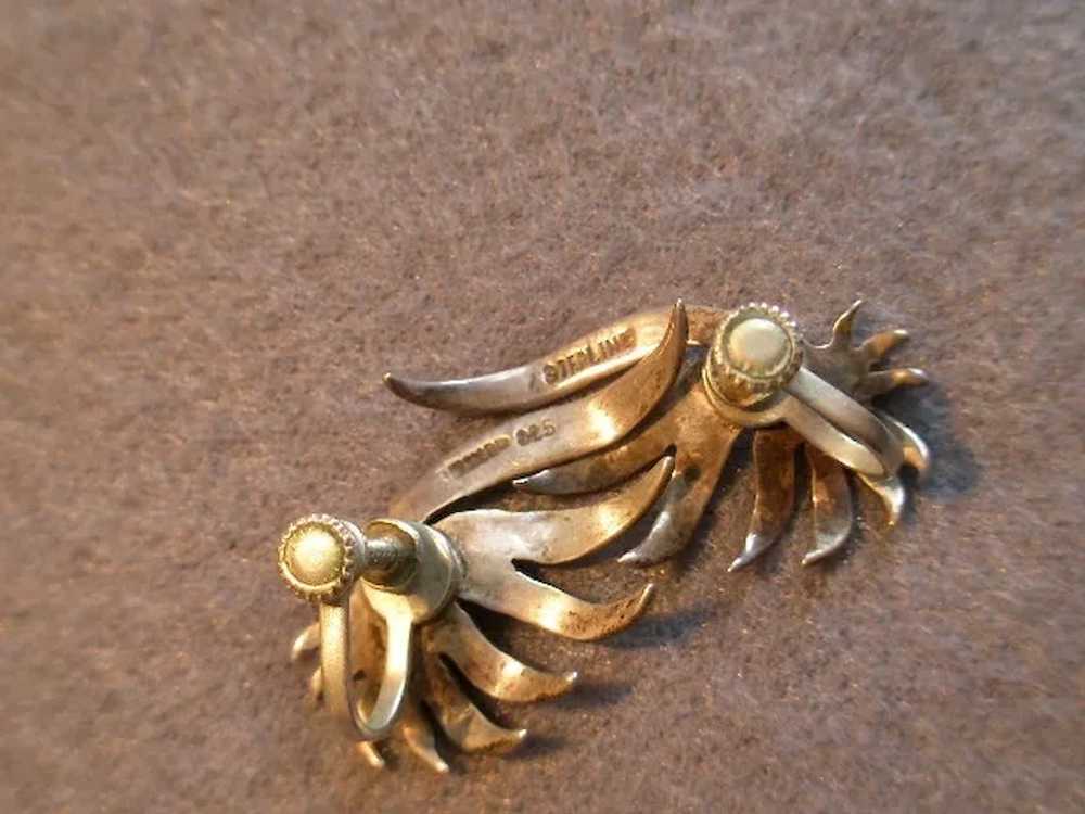 Mexican Mid-Century Sterling Silver "Stylized Flo… - image 4