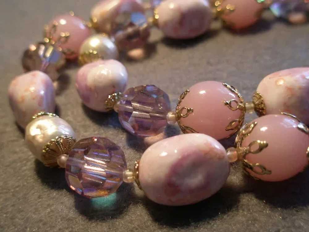 Coro Vendome Cut Crystals, Glass Beads, Faux Pear… - image 2