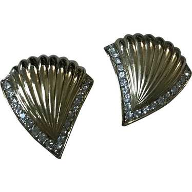 Vintage Nina Ricci Earrings Diamante Rhinestones - image 1