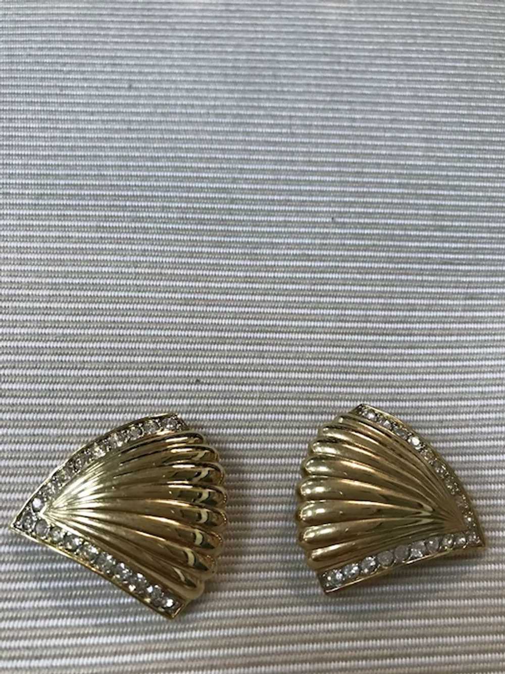 Vintage Nina Ricci Earrings Diamante Rhinestones - image 2